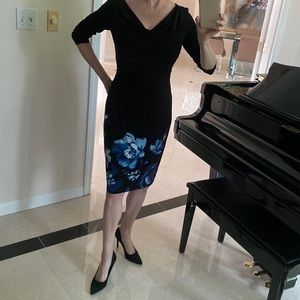 Ralph Lauren Black Dress with Blue Floral Bottom